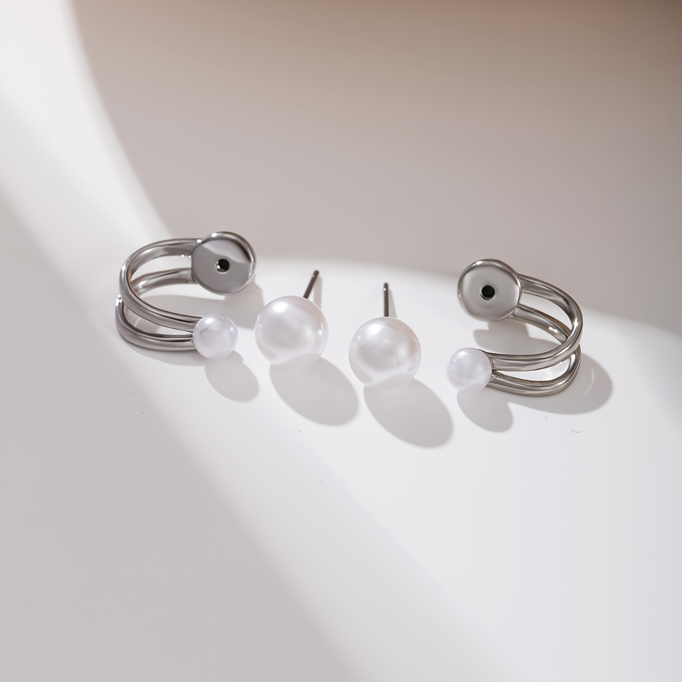 Fashionable Simple Two Copper Hoop Earrings, Gift for Women